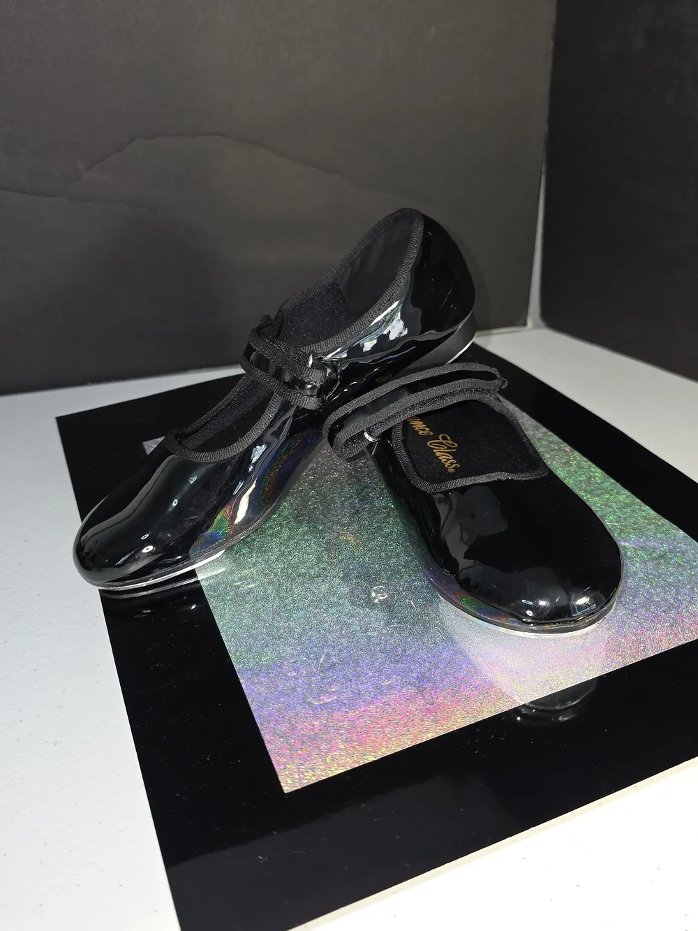 Black Patent Mary/ Molly Jane Tap Dance Jazz Shoes Adj. Strap Big Girl Sz 2.5